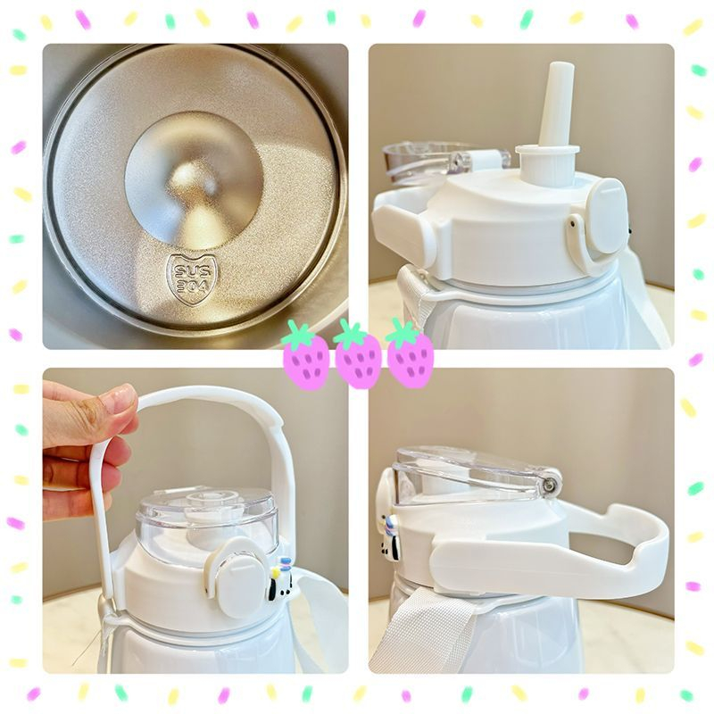 Bình Nước Giữ Nhiệt Cao Cấp Hình Chú Chó pacha Đáng Yêu Có Ống Hút Tiện Dụng Cho Bé