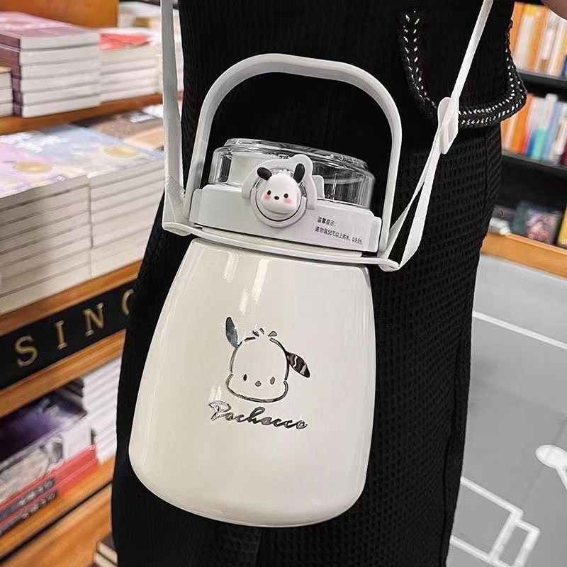 Bình Nước Giữ Nhiệt Cao Cấp Hình Chú Chó pacha Đáng Yêu Có Ống Hút Tiện Dụng Cho Bé