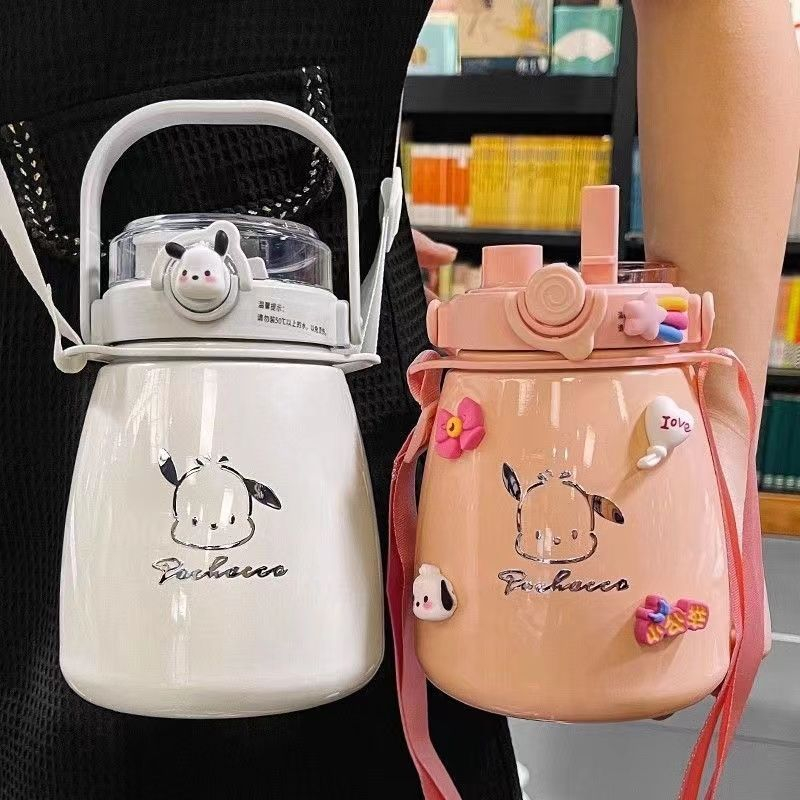 Bình Nước Giữ Nhiệt Cao Cấp Hình Chú Chó pacha Đáng Yêu Có Ống Hút Tiện Dụng Cho Bé