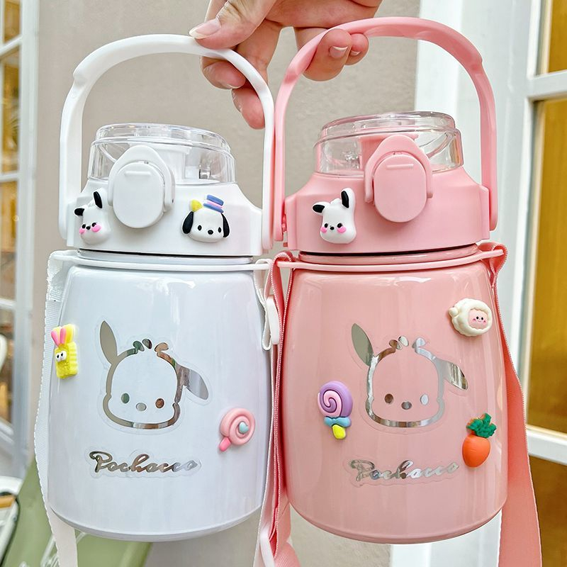 Bình Nước Giữ Nhiệt Cao Cấp Hình Chú Chó pacha Đáng Yêu Có Ống Hút Tiện Dụng Cho Bé
