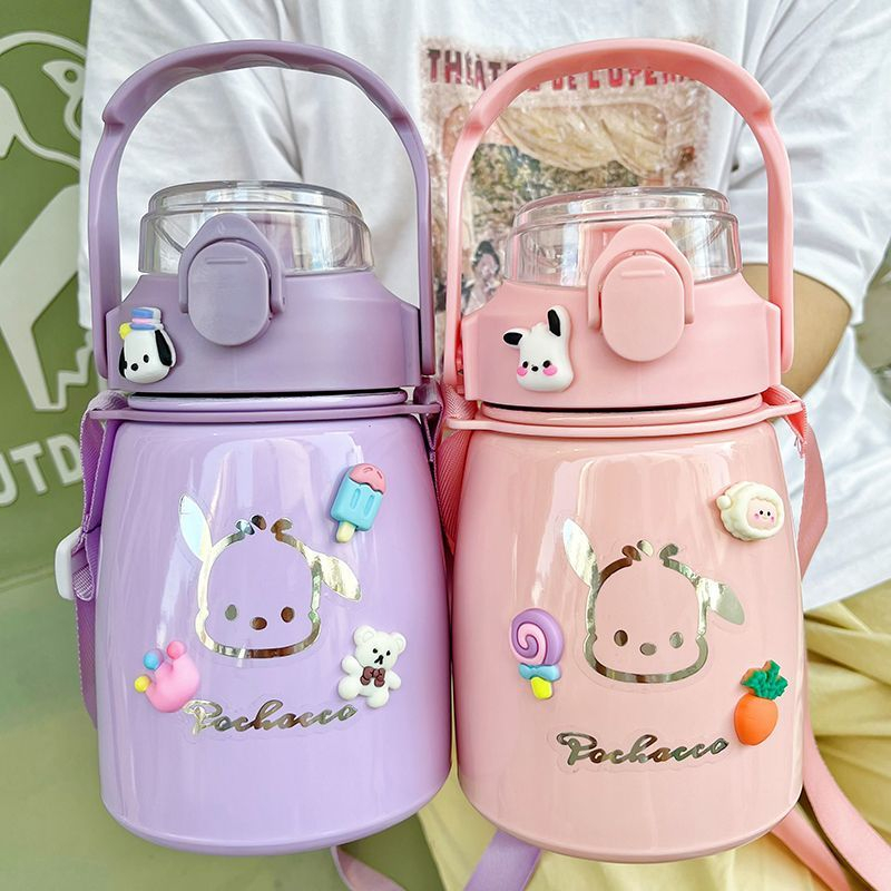 Bình Nước Giữ Nhiệt Cao Cấp Hình Chú Chó pacha Đáng Yêu Có Ống Hút Tiện Dụng Cho Bé