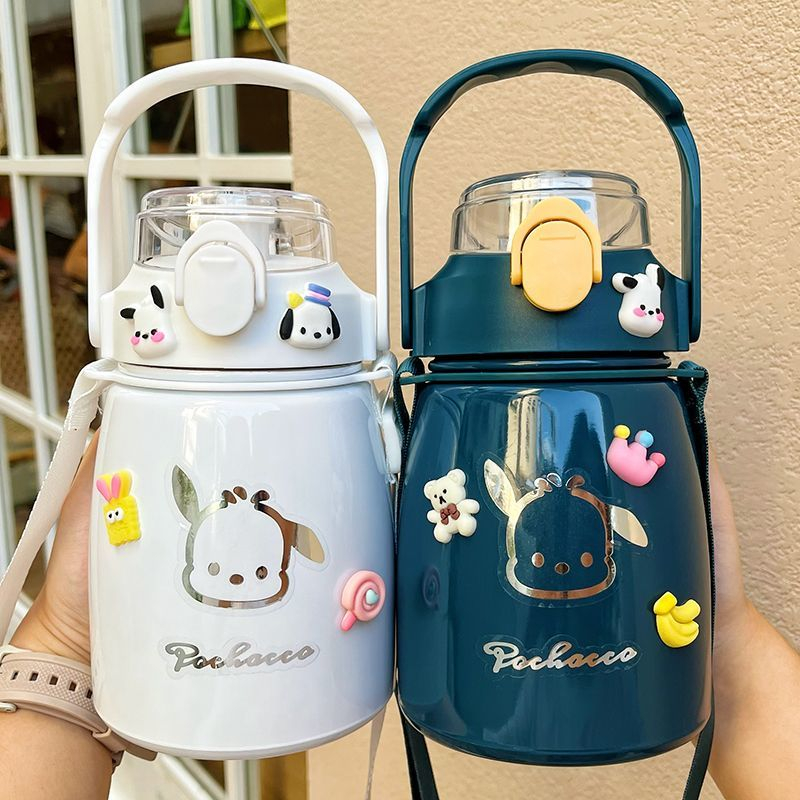 Bình Nước Giữ Nhiệt Cao Cấp Hình Chú Chó pacha Đáng Yêu Có Ống Hút Tiện Dụng Cho Bé