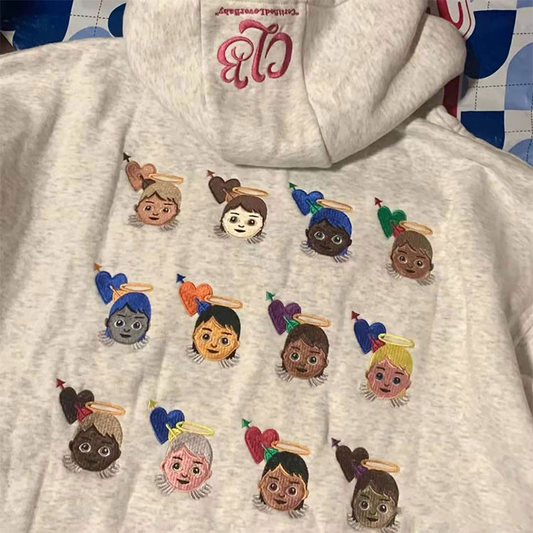 Áo Khoác Sweater Có Mũ Trùm Thêu Hình Thiên Thần niche Phong Cách Hàn Quốc Thời Trang Thu Đông Mới Cho Nữ ouve