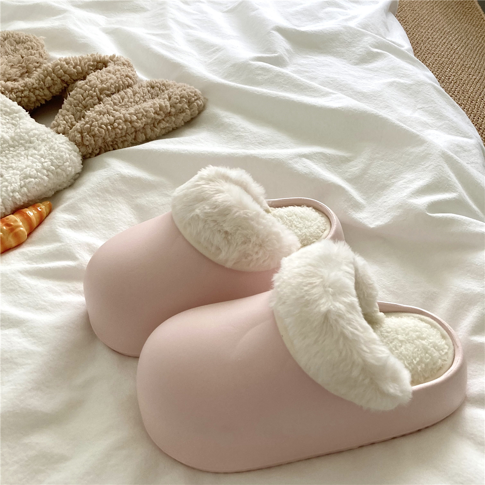 HHH  Dép bông Dép Lông dép bánh mì nữ đi trong nhà ĐẾ CAO SU FMR2390PSX 37Z230912