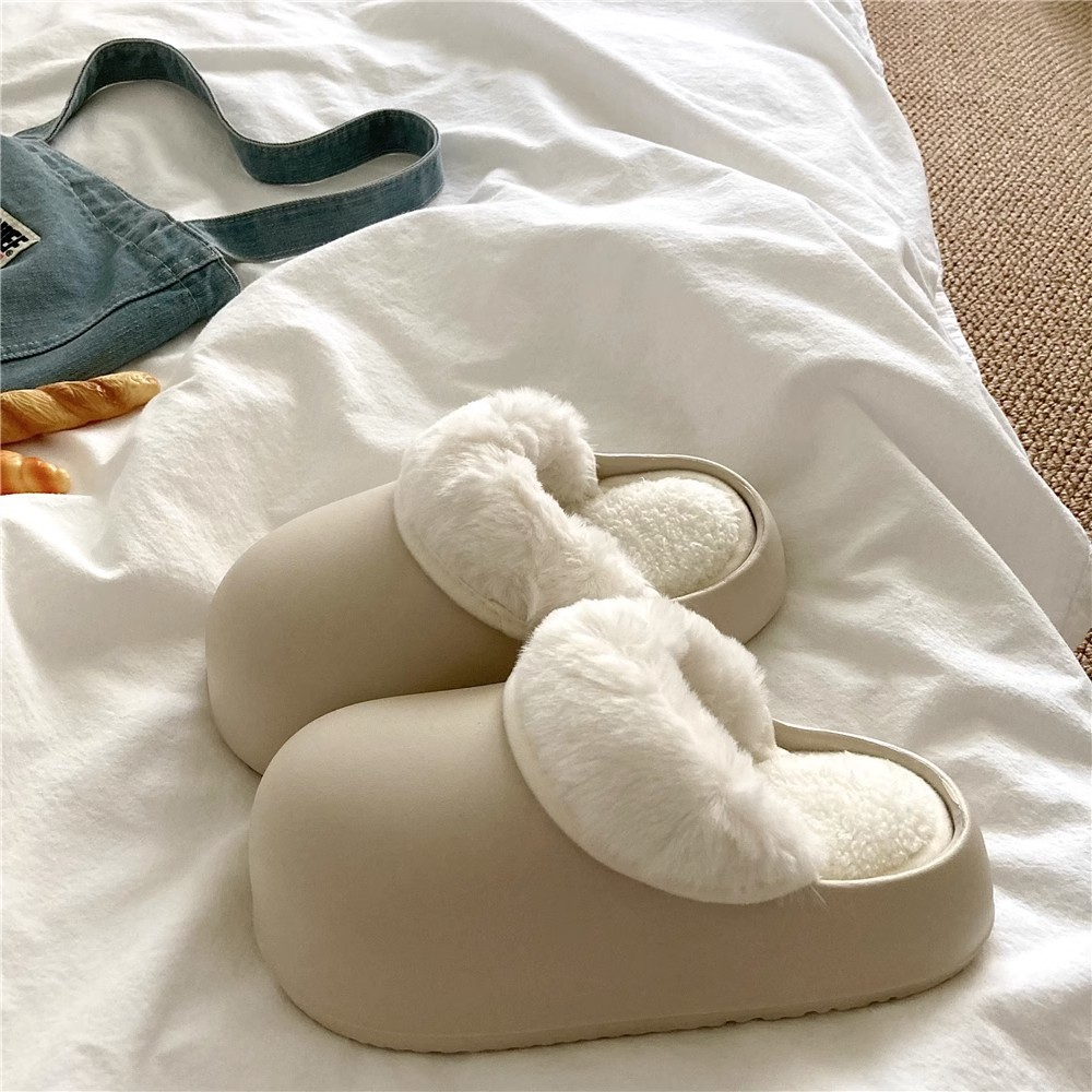 HHH  Dép bông Dép Lông dép bánh mì nữ đi trong nhà ĐẾ CAO SU FMR2390PSX 37Z230912