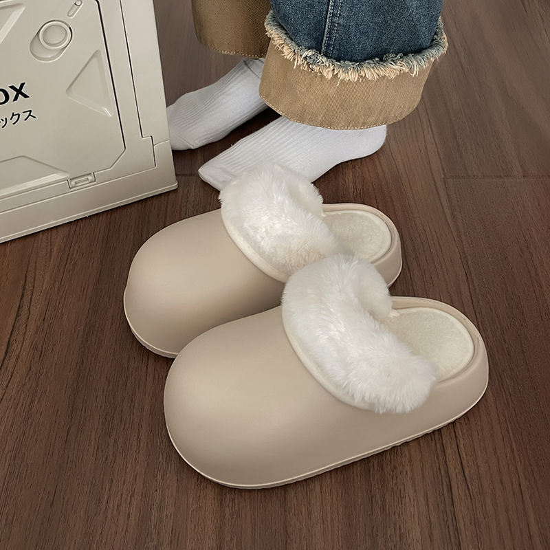 HHH  Dép bông Dép Lông dép bánh mì nữ đi trong nhà ĐẾ CAO SU FMR2390PSX 37Z230912