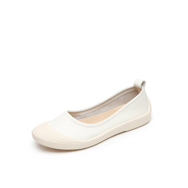 Giày Lười Da Bò Mũi Tròn Đế Bằng Thoải Mái Thời Trang Mùa Xuân 2023 Cho Nữ