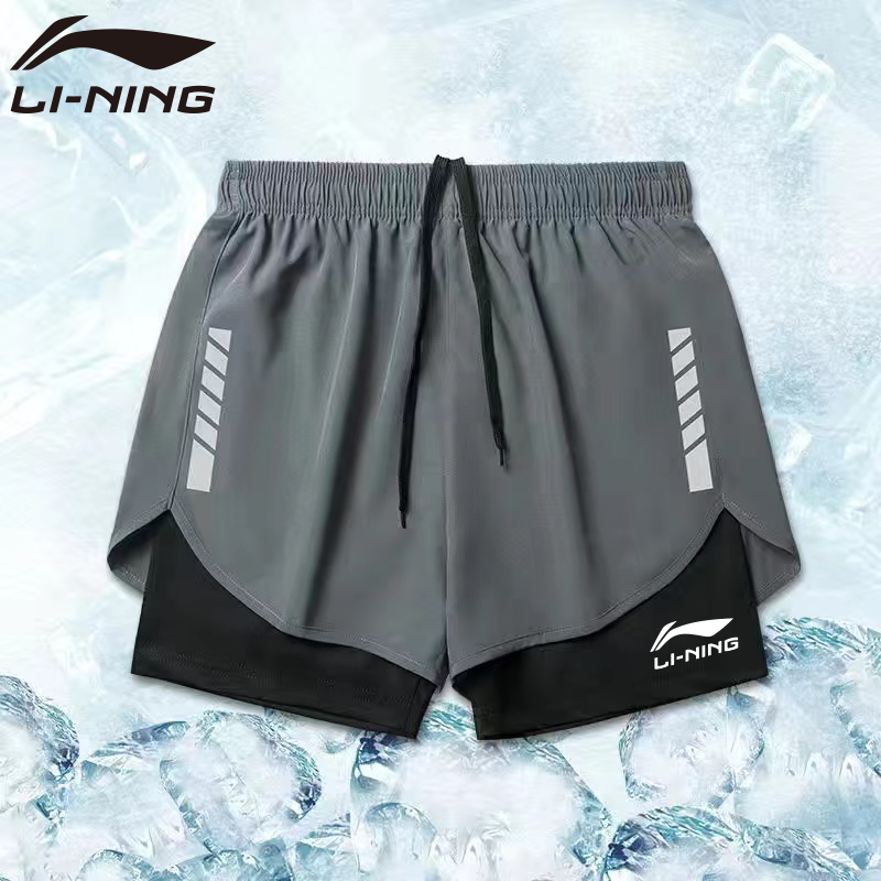 Li ning Áo Thun Thể Thao Ngắn Tay Chống Nắng Hai Lớp + Quần short Thời Trang Mùa Hè 2023 Dành Cho Nam Và Nữ