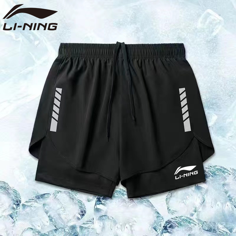 Li ning Áo Thun Thể Thao Ngắn Tay Chống Nắng Hai Lớp + Quần short Thời Trang Mùa Hè 2023 Dành Cho Nam Và Nữ