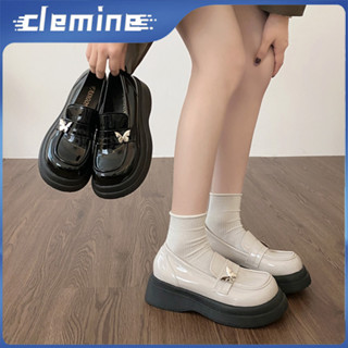 Clemine Giày Da Thắt Nơ Phong Cách vintage Anh Quốc Cho Nữ
