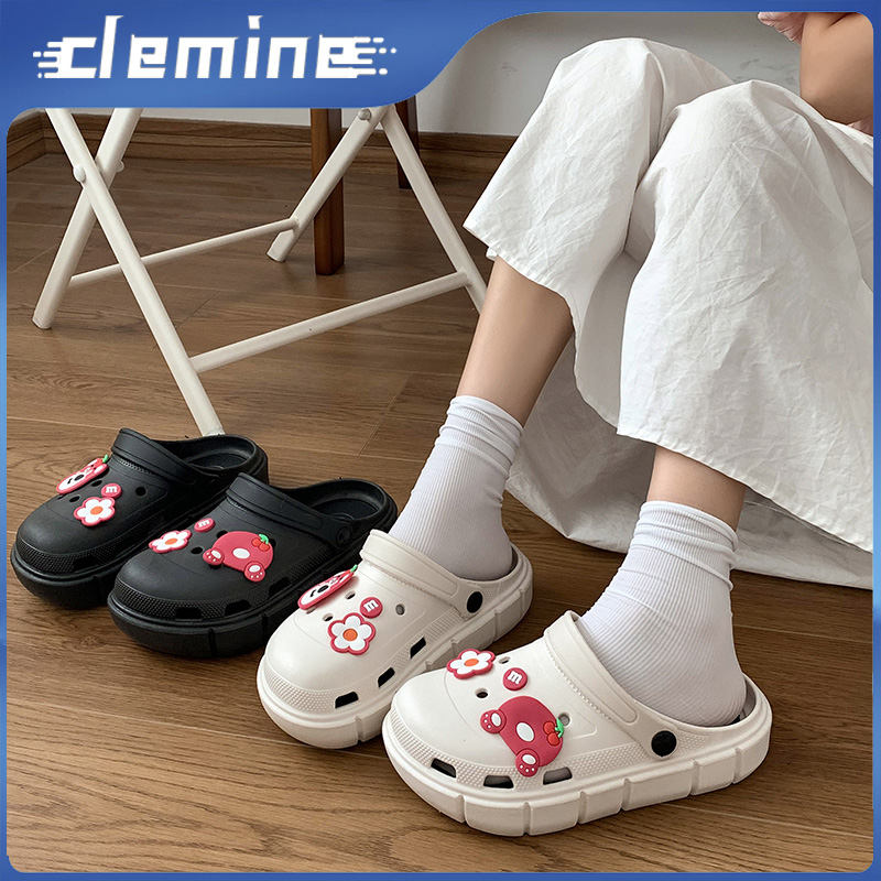 Clemine Xăng đan Đế Dày Chống Trượt Thiết Kế Đục Lỗ Thời Trang Đi Biển Cho Nữ