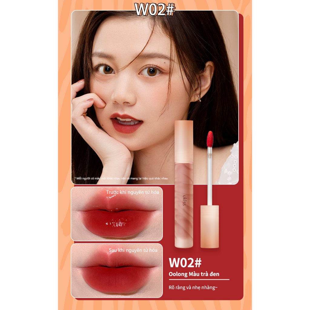 Son Môi UKISS Chống Thấm Nước Lâu Trôi Không Phai Và Không Dính Thành Cốc