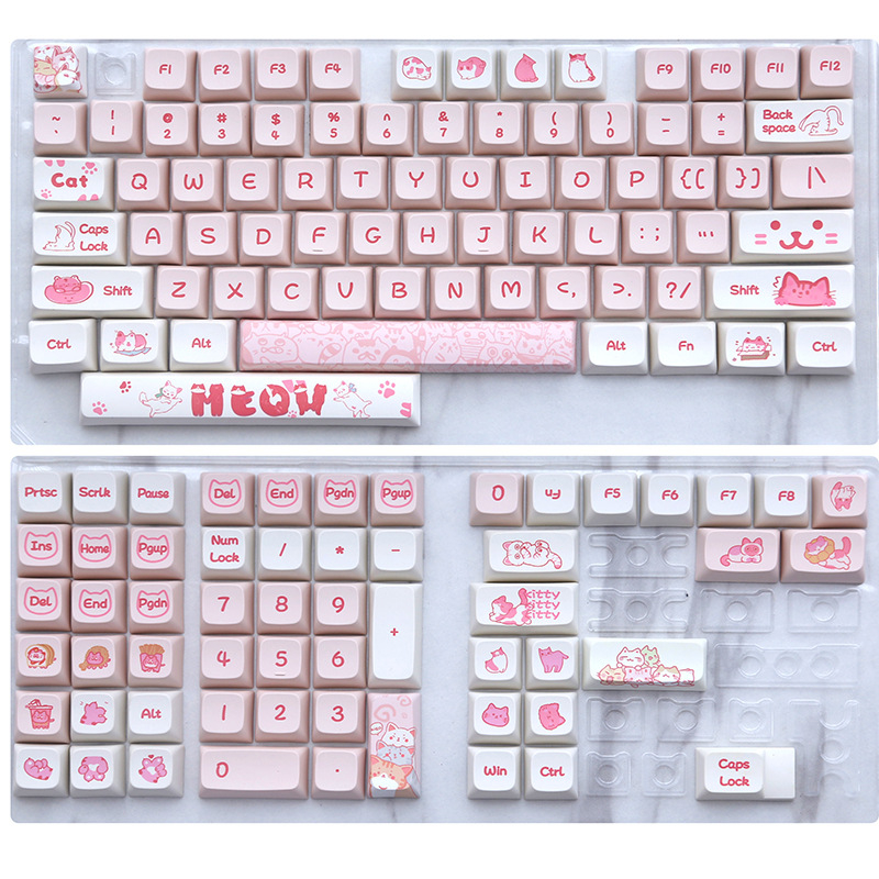 Bàn Phím Cơ 133 Phím Hình Mèo Đáng Yêu