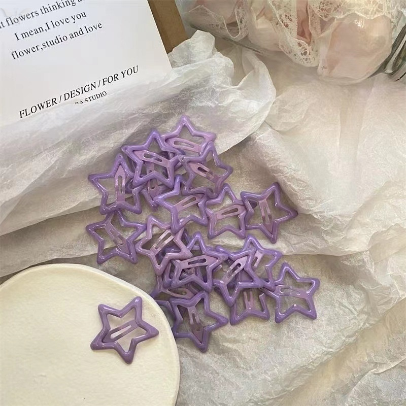 Miumiua🔮Y2K Kẹp Tóc Ngôi Sao Năm Cánh Bằng Kim Loại Màu Bạc Mát Mẻ Dễ Phối Đồ Dành Cho Bạn Gái 2023