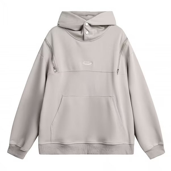 YOUTANG Áo Hoodie unisex Dáng Rộng Có Khóa Kéo Thiết Kế Đơn Giản Phong Cách retro Thu Đông Mới