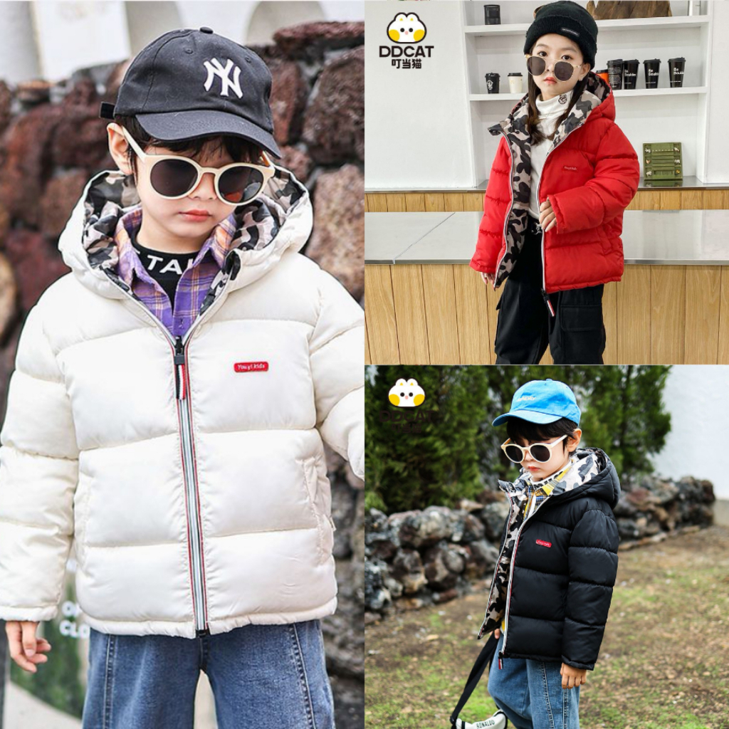 Áo Khoác Phao Có Mũ Dày Dặn Thời Trang Mùa Đông Cho Bé Trai
