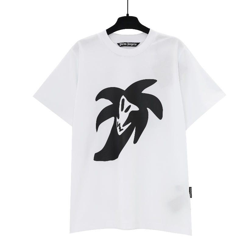 Áo Thun unisex Ngắn Tay In Họa Tiết Sau Lưng Phong Cách Đường Phố
