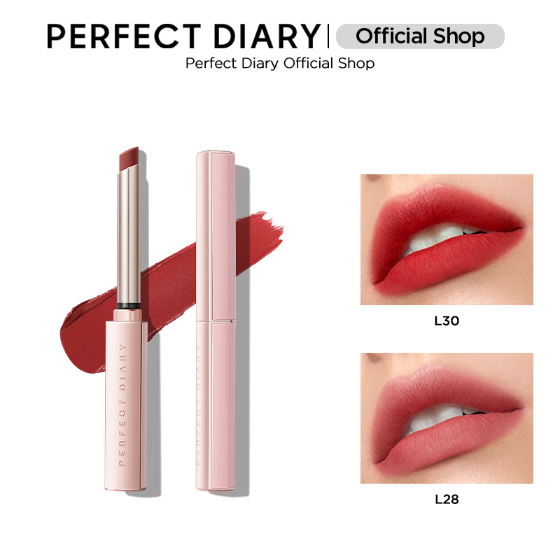 Son môi Perfect Diary Pdb022 vỏ màu bạc sáng bóng dưỡng môi 0.8g