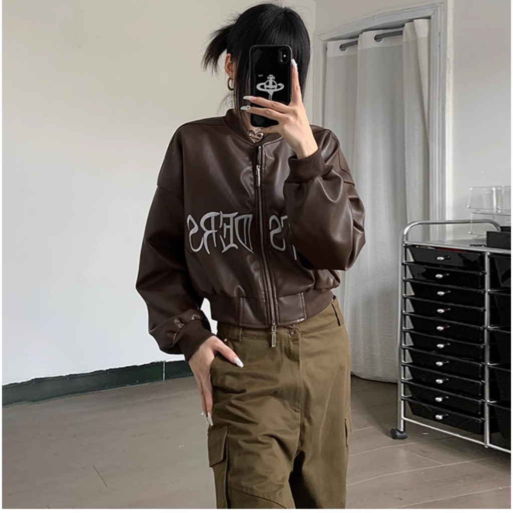 Áo Khoác Bóng Chày Dài Tay Phong Cách retro Thời Trang Cho Nữ