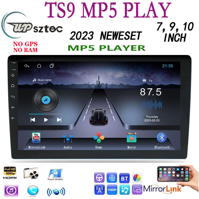 Máy Nghe Nhạc mp5 9 "inch mp5 mirrorlink 2 din ts9 radio mp5 bluetooth mp5 Không Có camera Lùi gps Cho Xe Hơi