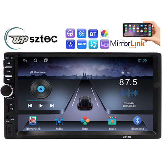 Mp5 Xe 7018B 7010 7 "Inch Double 2 DIN Xe FM Stereo Radio Bluetooth MP5 Player USB Player Car / TF C