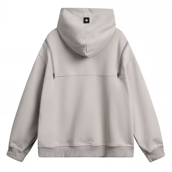 YOUTANG Áo Hoodie unisex Dáng Rộng Có Khóa Kéo Thiết Kế Đơn Giản Phong Cách retro Thu Đông Mới