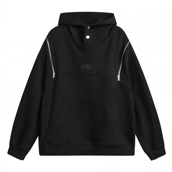 YOUTANG Áo Hoodie unisex Dáng Rộng Có Khóa Kéo Thiết Kế Đơn Giản Phong Cách retro Thu Đông Mới