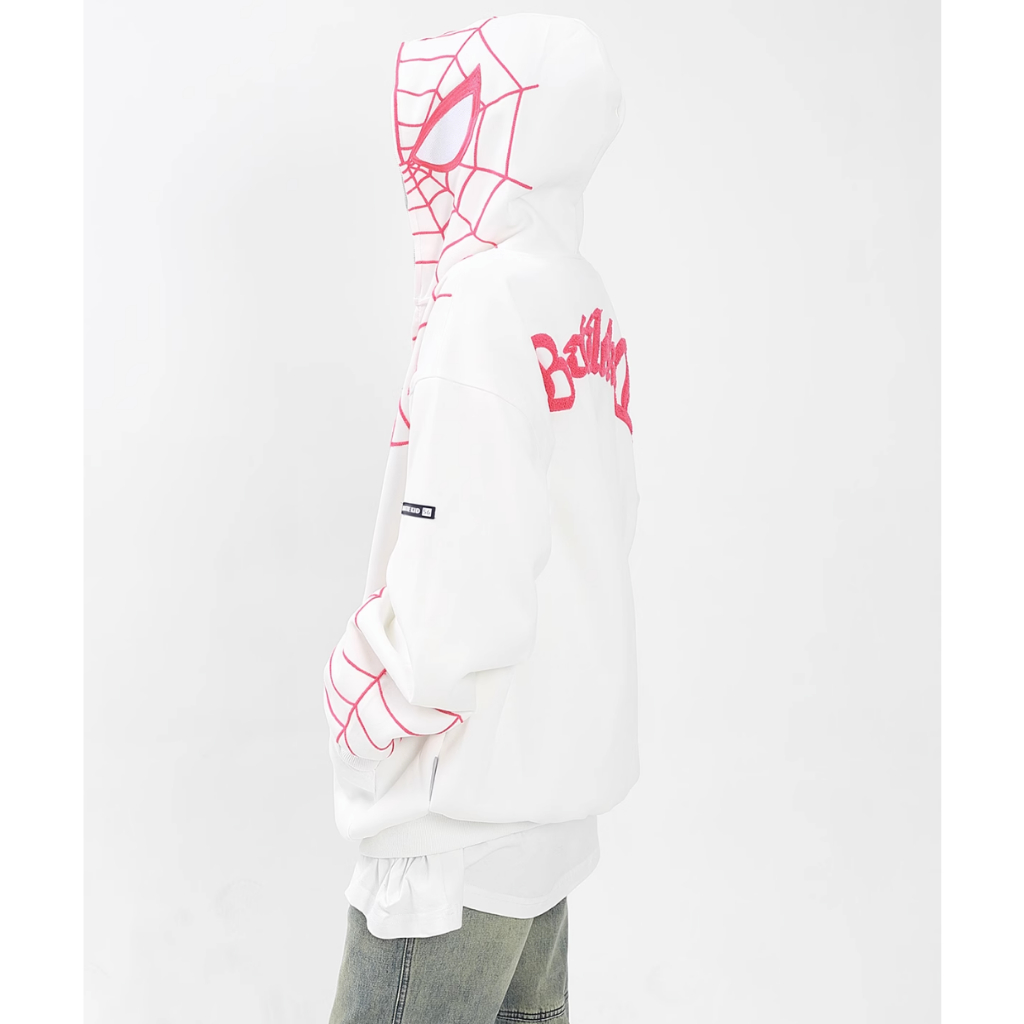 Áo Người Nhện Hoodie Nữ Áo Hoodie Dáng Rộng Thêu Hình Người Nhện Phong Cách retro Chất Lượng Cao Cho Nam Nữ
