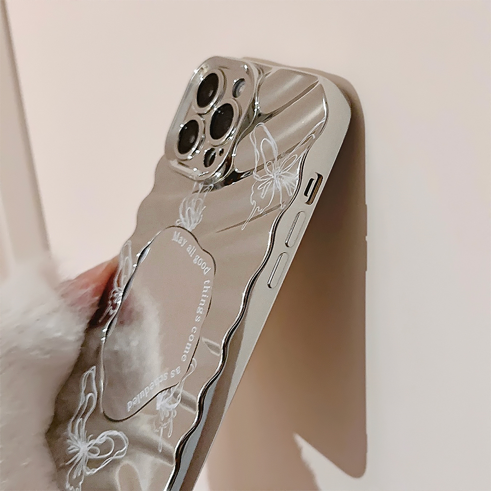 Ốp Điện Thoại Họa Tiết Bươm Bướm Màu Bạc Cho iphone xs 11 12 13 14 pro max