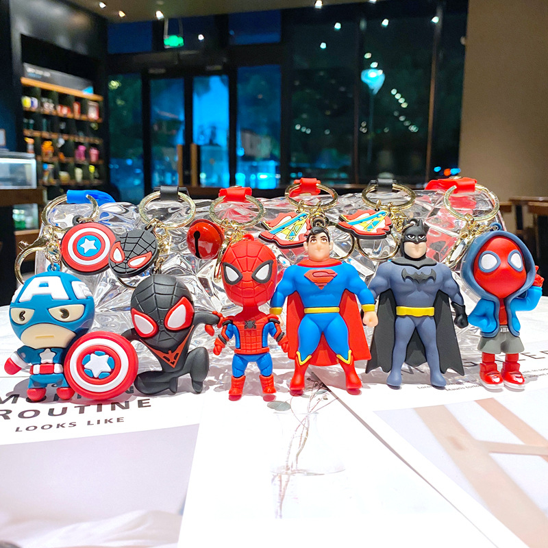 Coffeejoy Mới Móc Khóa Xe Hơi Mặt Dây Chuyền animation Siêu Anh Hùng marvel Người Nhện avengers Liên Minh