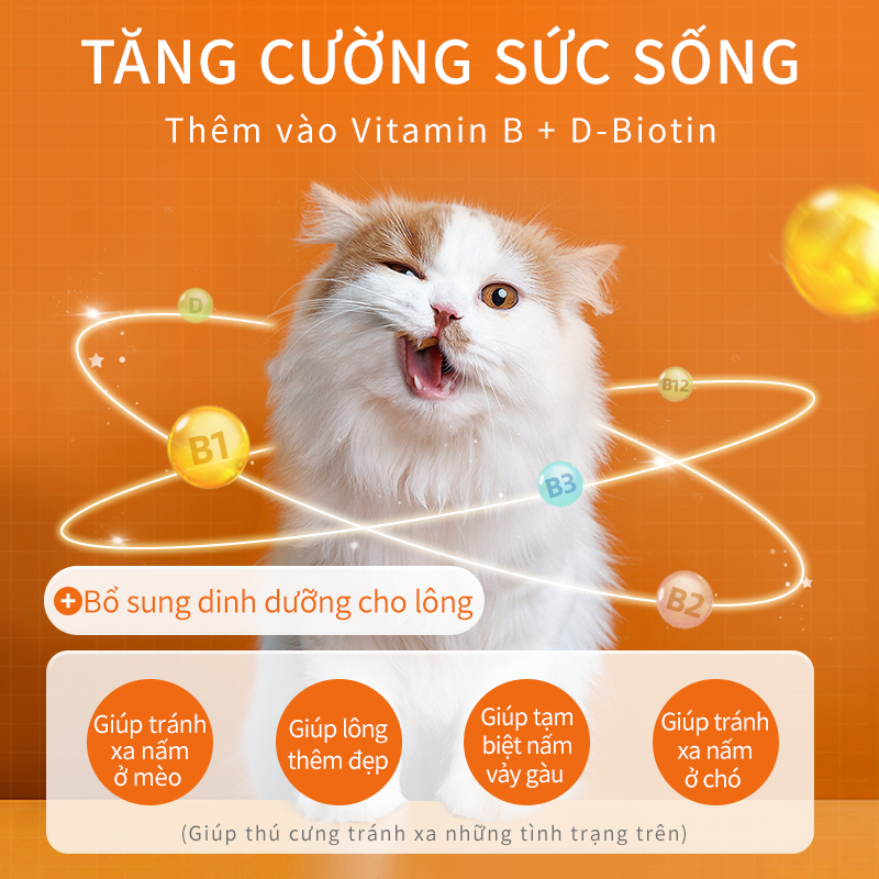 200 Viên vitamin tổng hợp PUAINTA bổ sung dưỡng chất ngăn ngừa bệnh ngoài da chống rụng lông cải thiện thị lực chó mèo