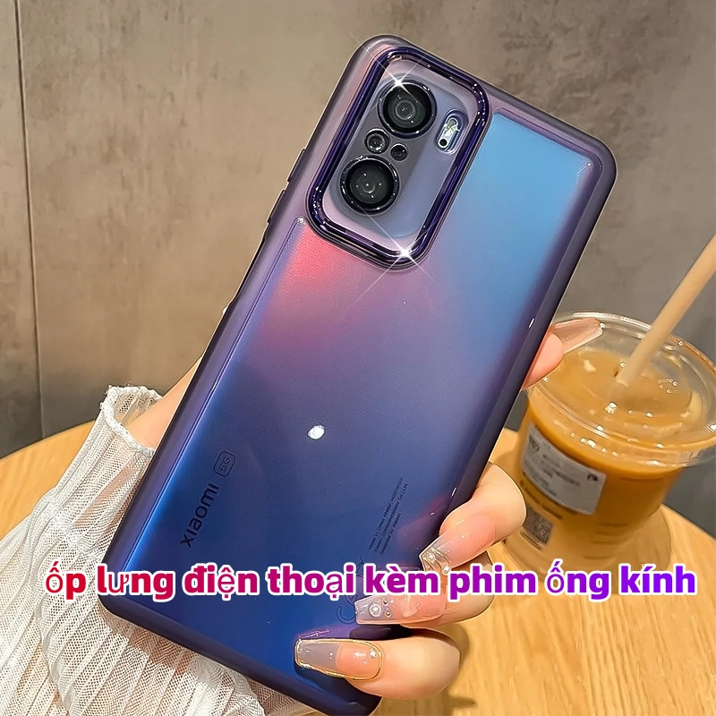 Cho Redmi Note 13 Pro+ 12 Pro+ 5G 11 Pro 11s 10 Pro 10s ốp lưng điện thoại kèm phim ống kính