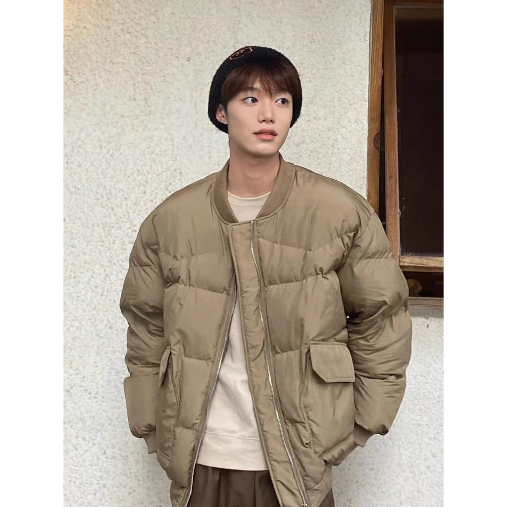 Eershenshi Áo Khoác cotton Dày Ngắn Dáng Rộng Đa Năng Thời Trang harajuku Nhật Bản Chất Lượng Cao Cho Nam