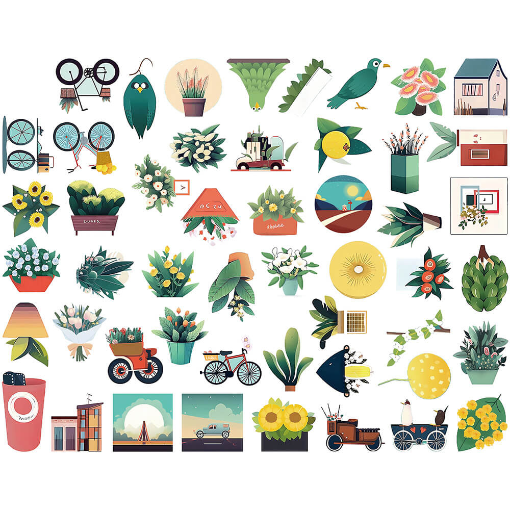 Bộ 50 Miếng Dán Họa Tiết graffiti Cỡ Lớn Chống Thấm Nước Dùng Trang Trí Ván Trượt / laptop / Xe Hơi