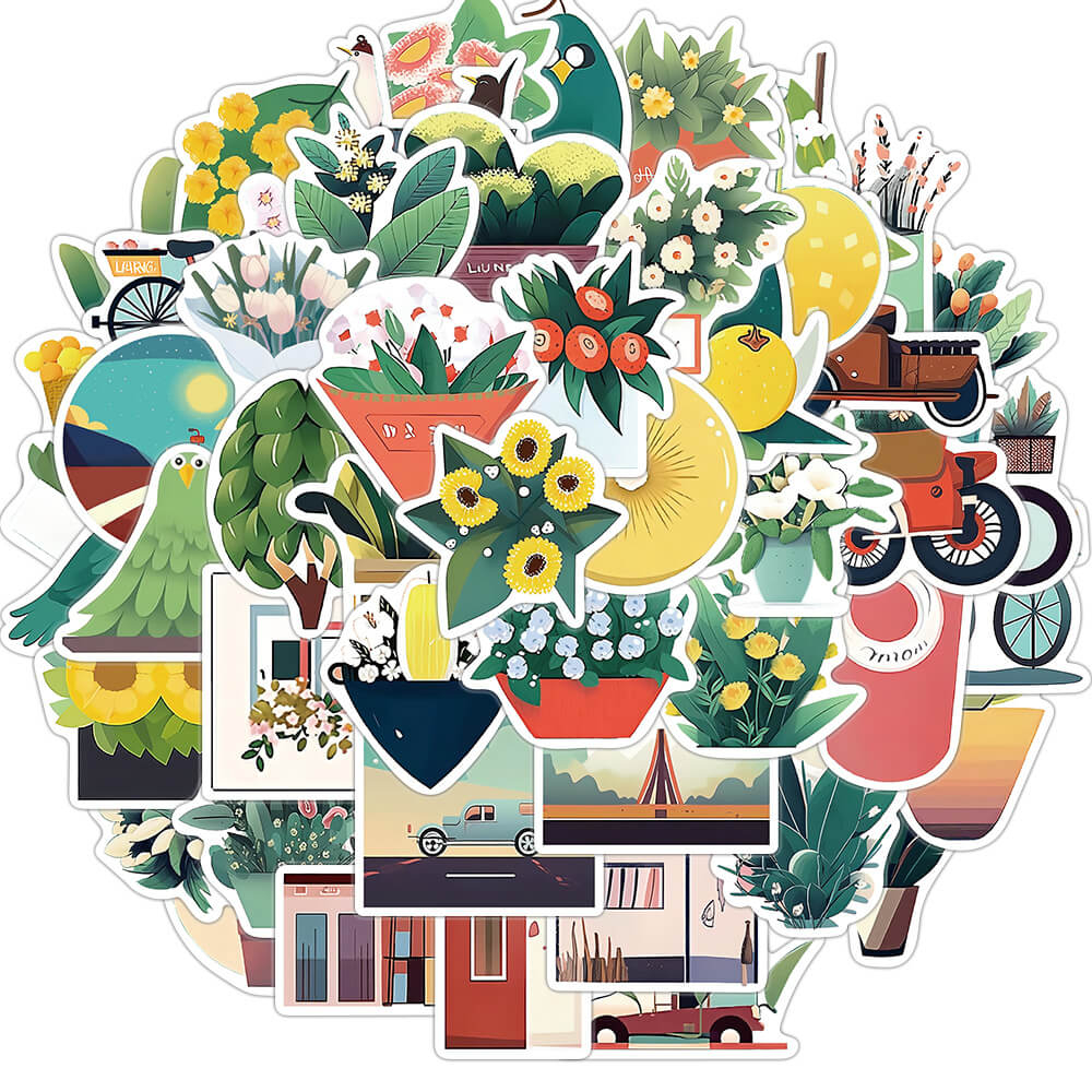 Bộ 50 Miếng Dán Họa Tiết graffiti Cỡ Lớn Chống Thấm Nước Dùng Trang Trí Ván Trượt / laptop / Xe Hơi