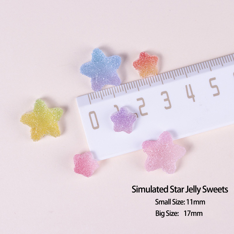 Kẹp Tóc Hình Ngôi Sao Hoạt Hình Màu gradient Kích Thước Nhỏ Bằng Nhựa resin Kẹo gum diy