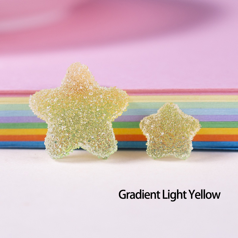 Kẹp Tóc Hình Ngôi Sao Hoạt Hình Màu gradient Kích Thước Nhỏ Bằng Nhựa resin Kẹo gum diy