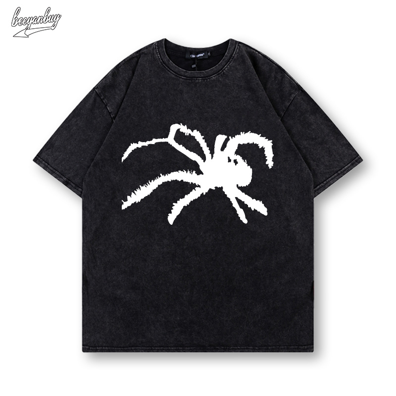 Áo thun nam BEEYANBUY Y0457 100% cotton màu đen tay lỡ unisex ulzzang thời trang cơ bản