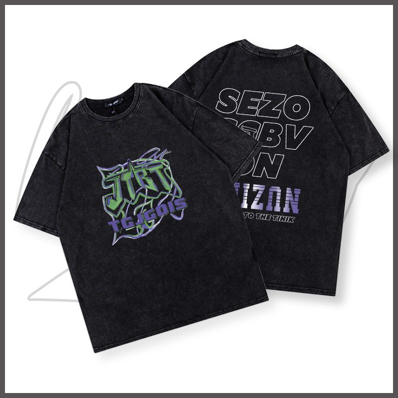 Áo thun nam BEEYANBUY Y0459 100% cotton wash tay lỡ màu đen vintage unisex local brand