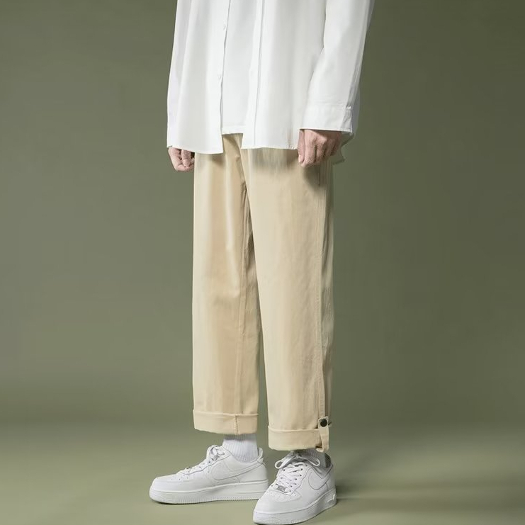Quần Dài Thể Thao Ống Suông Rộng Màu Trơn Thời Trang Mùa Thu Kiểu Mới Cho Nam