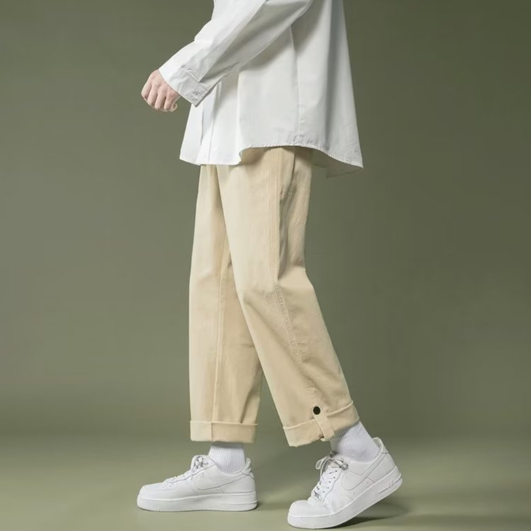 Quần Dài Thể Thao Ống Suông Rộng Màu Trơn Thời Trang Mùa Thu Kiểu Mới Cho Nam