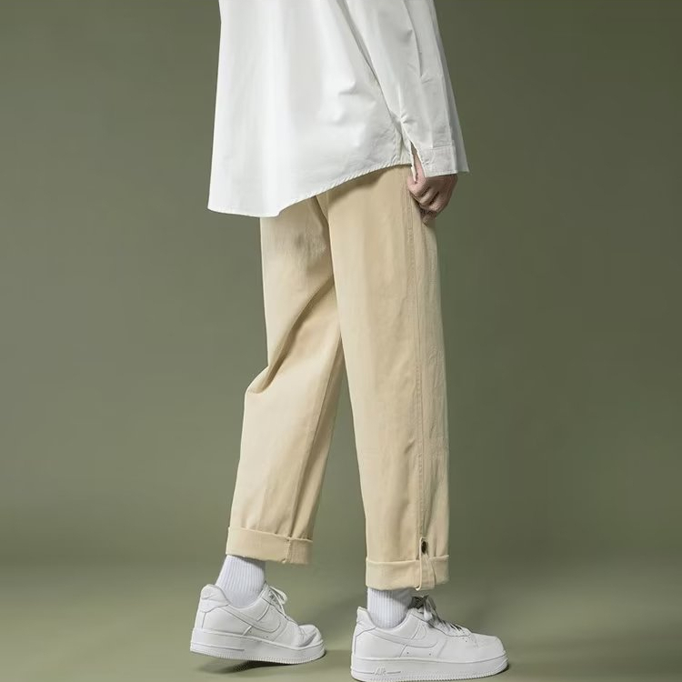 Quần Dài Thể Thao Ống Suông Rộng Màu Trơn Thời Trang Mùa Thu Kiểu Mới Cho Nam
