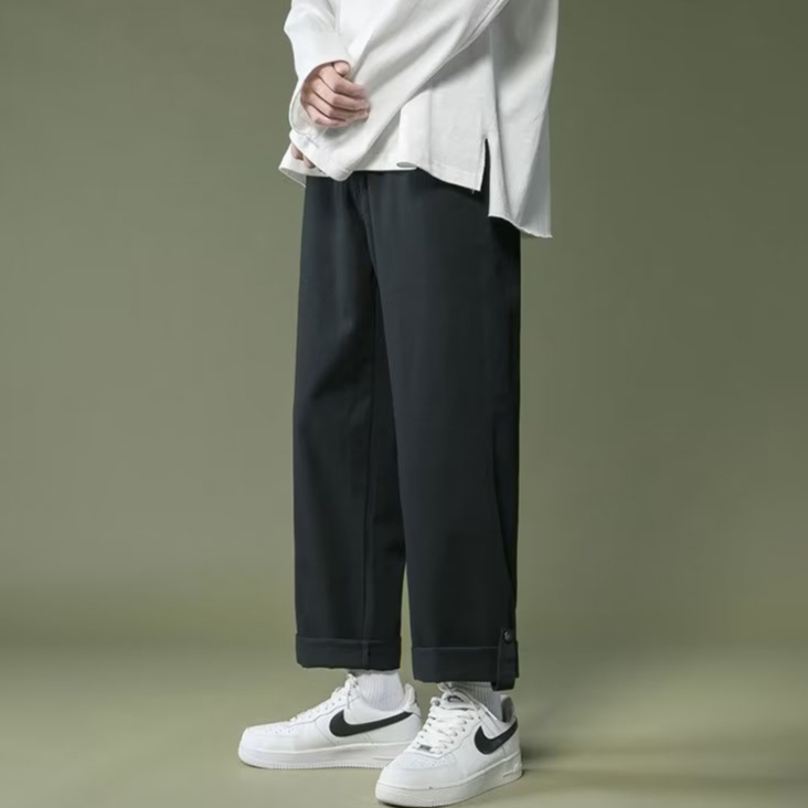 Quần Dài Thể Thao Ống Suông Rộng Màu Trơn Thời Trang Mùa Thu Kiểu Mới Cho Nam