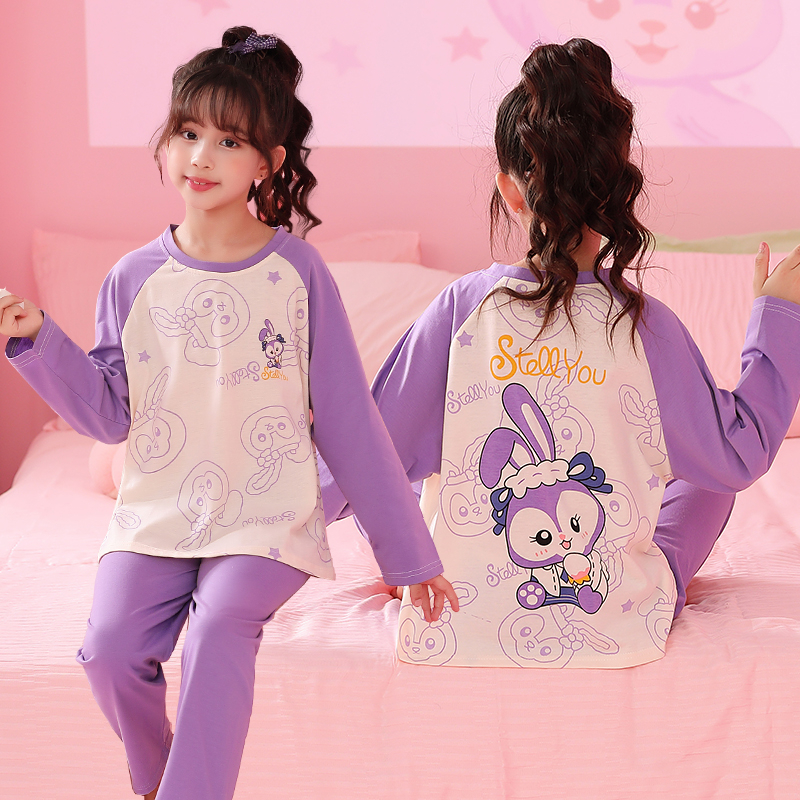 Dễ Thương Bộ Đồ Ngủ Pijama Tay Dài In Hình Gấu Đáng Yêu Cho Bé Gái