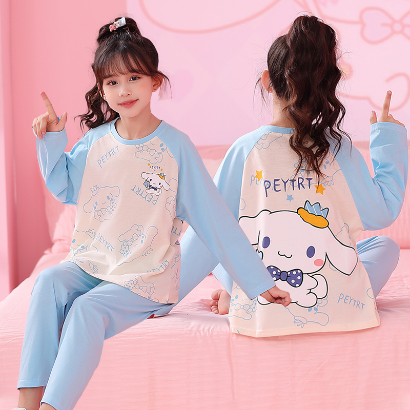 Dễ Thương Bộ Đồ Ngủ Pijama Tay Dài In Hình Gấu Đáng Yêu Cho Bé Gái