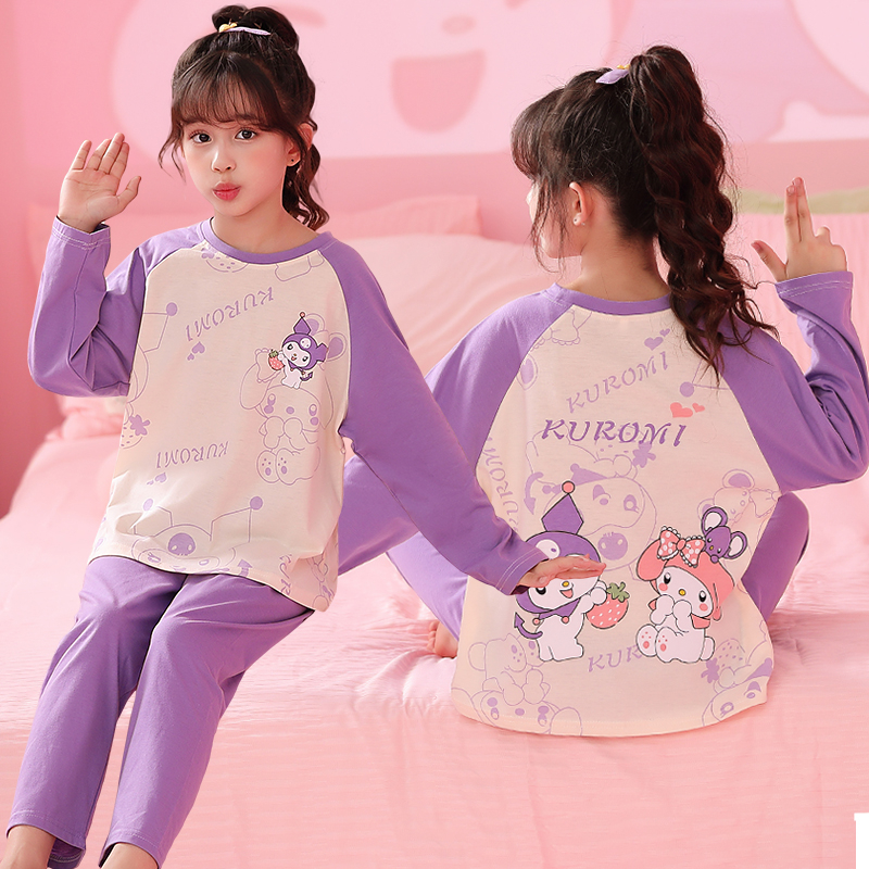 Dễ Thương Bộ Đồ Ngủ Pijama Tay Dài In Hình Gấu Đáng Yêu Cho Bé Gái