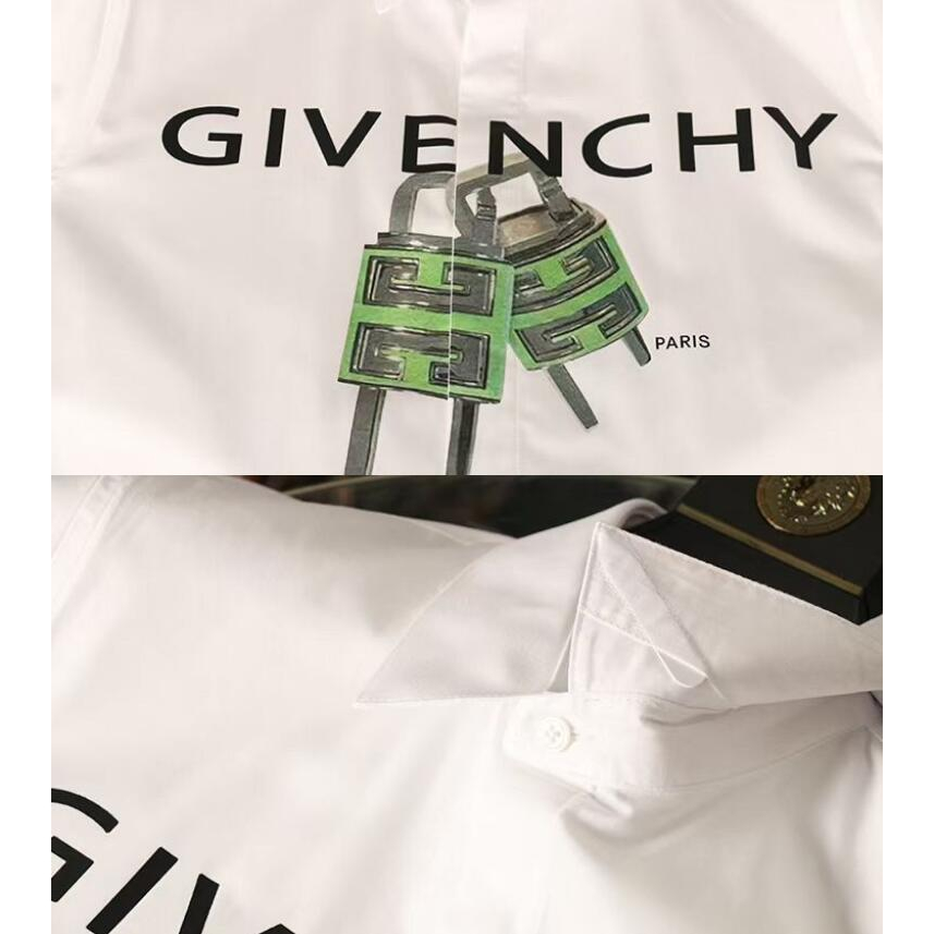 Áo Sơ Mi cotton Tay Dài In Chữ Givenchy Thời Trang Cho Nam size s-4xl