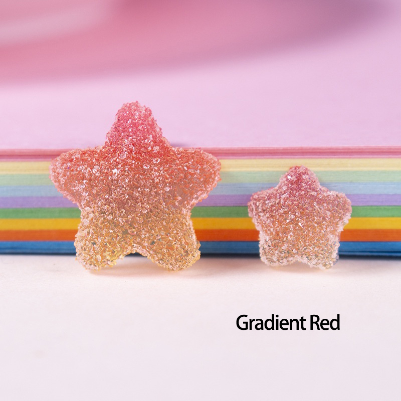 Kẹp Tóc Hình Ngôi Sao Hoạt Hình Màu gradient Kích Thước Nhỏ Bằng Nhựa resin Kẹo gum diy