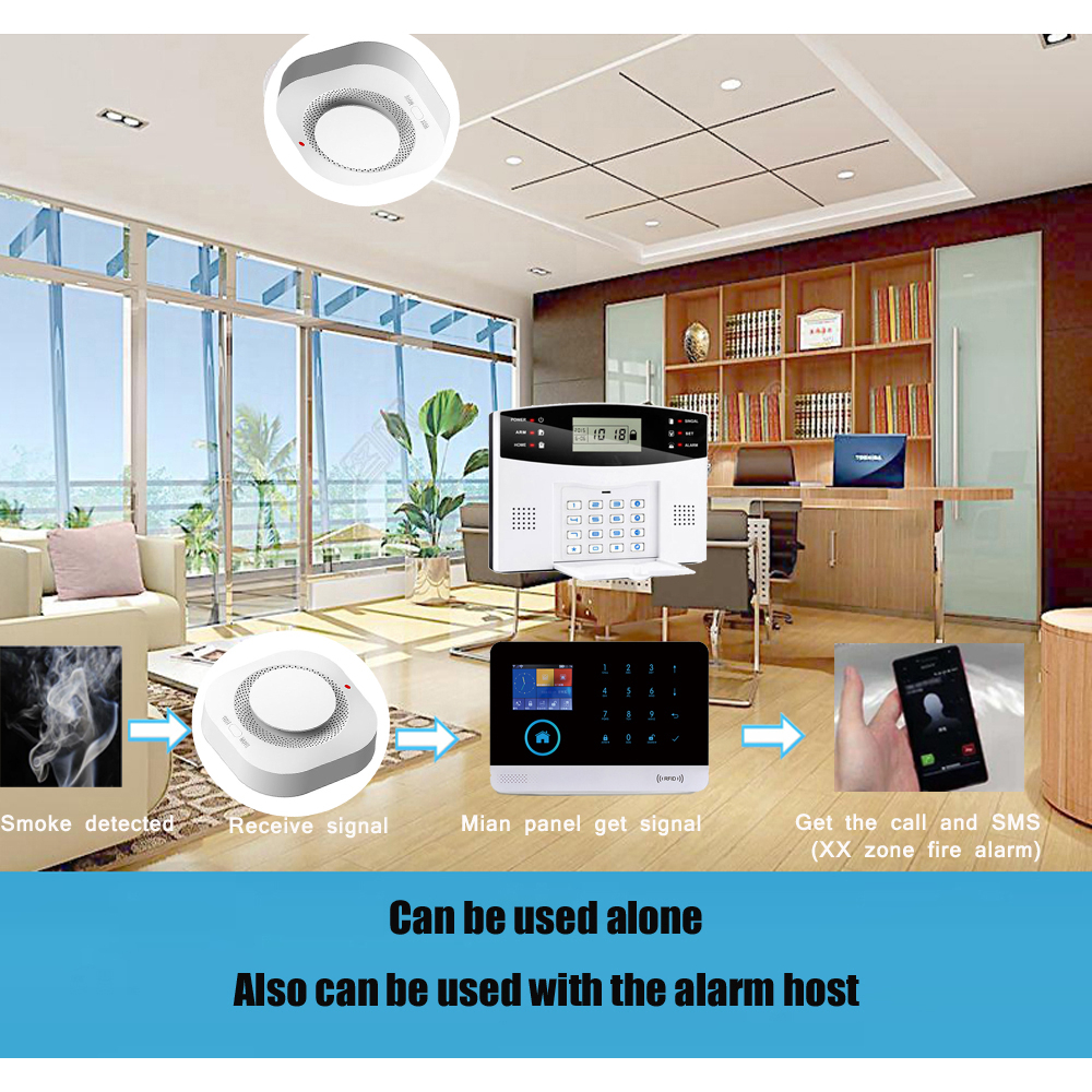 Cảm Biến Khói Không Dây 433Mhz Báo Cháy Phụ Kiện An Ninh