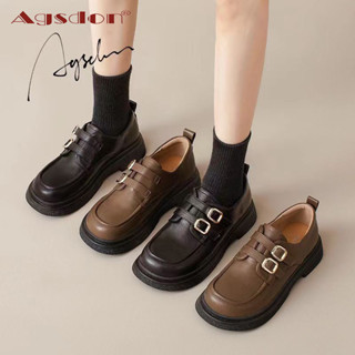  Agsdon Giày Lười Da Đế Mềm Dày Thời Trang Mùa Thu 2025 